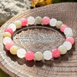 Delicate Pink and White Beaded Bracelet